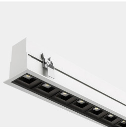 LedsC4 - Sistema lineal Infinite Pro 854mm Recessed Opticell 22.02W blanco cálido 3000K CRI 80 DALI-2/PUSH blanco IP44 3381lm
