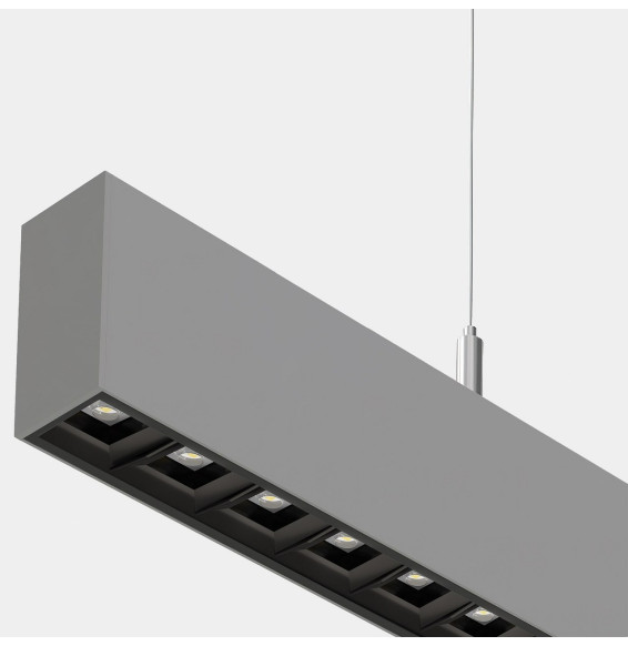 LedsC4 - Sistema lineal Infinite Pro 854mm Suspended Opticell 22.02W blanco cálido 3000K CRI 80 ON-OFF gris IP40 3381lm