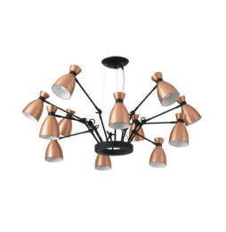FARO - Luminaria colgante retro 12L E14 20W cobre