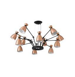 FARO - Luminaria colgante retro 12L E14 20W cobre