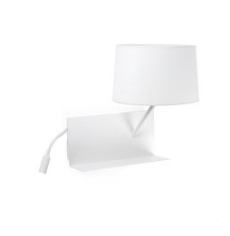 FARO - Aplique HANDY derecha 1xE27 20W USB LED 3W blanco