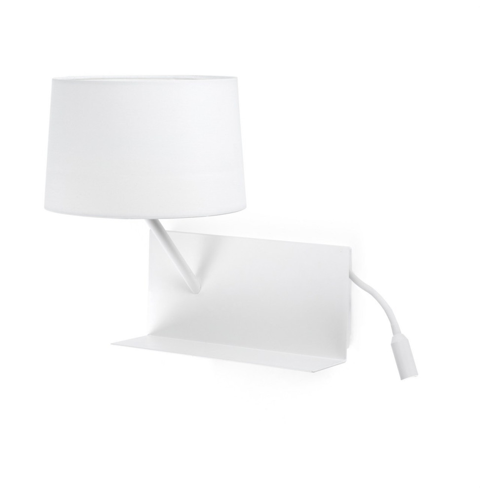 FARO - Aplique HANDY izquierdo 1xE27 20W USB LED 3W blanco