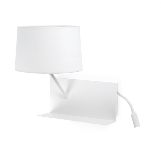 FARO - Aplique HANDY izquierdo 1xE27 20W USB LED 3W blanco