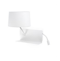FARO - Aplique HANDY izquierdo 1xE27 20W USB LED 3W blanco