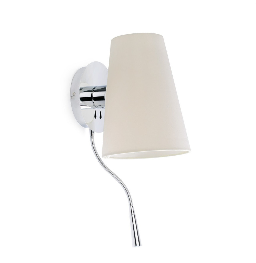 FARO - Aplique LUPE 1xE27 20W lector LED cromo