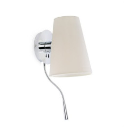 FARO - Aplique LUPE 1xE27 20W lector LED cromo