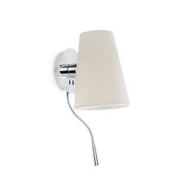 FARO - Aplique LUPE 1xE27 20W lector LED cromo