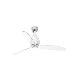 FARO - Ventilador MINIETERFAN diámetro 128 blanco brillo palas transparente