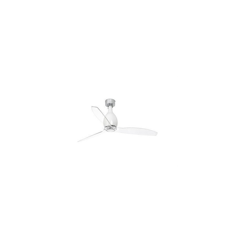 FARO - Ventilador MINIETERFAN diámetro 128 blanco brillo palas transparente