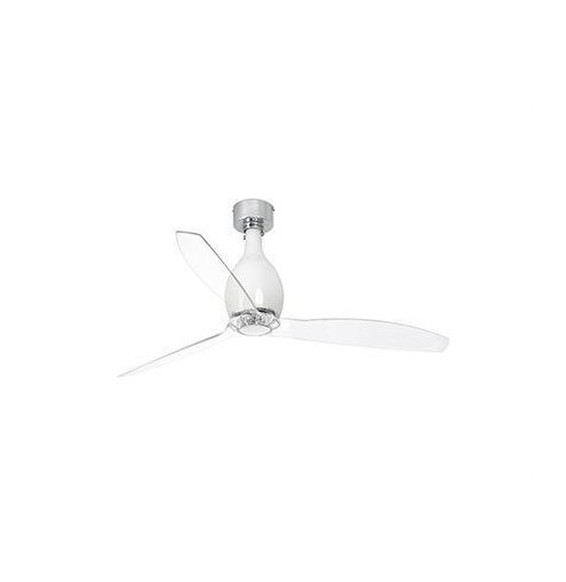 FARO - Ventilador MINIETERFAN diámetro 128 blanco brillo palas transparente