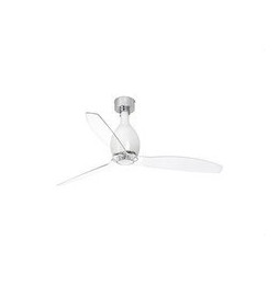 FARO - Ventilador MINIETERFAN diámetro 128 blanco brillo palas transparente