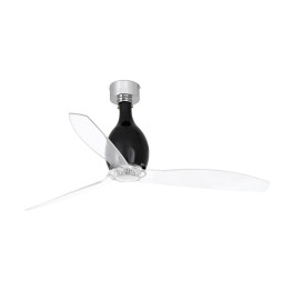 FARO - Ventilador MINI ETERFAN diámetro 128 negro brillo palas transparente
