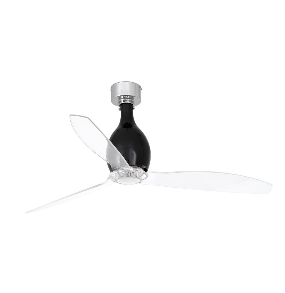 FARO - Ventilador MINI ETERFAN diámetro 128 negro brillo palas transparente