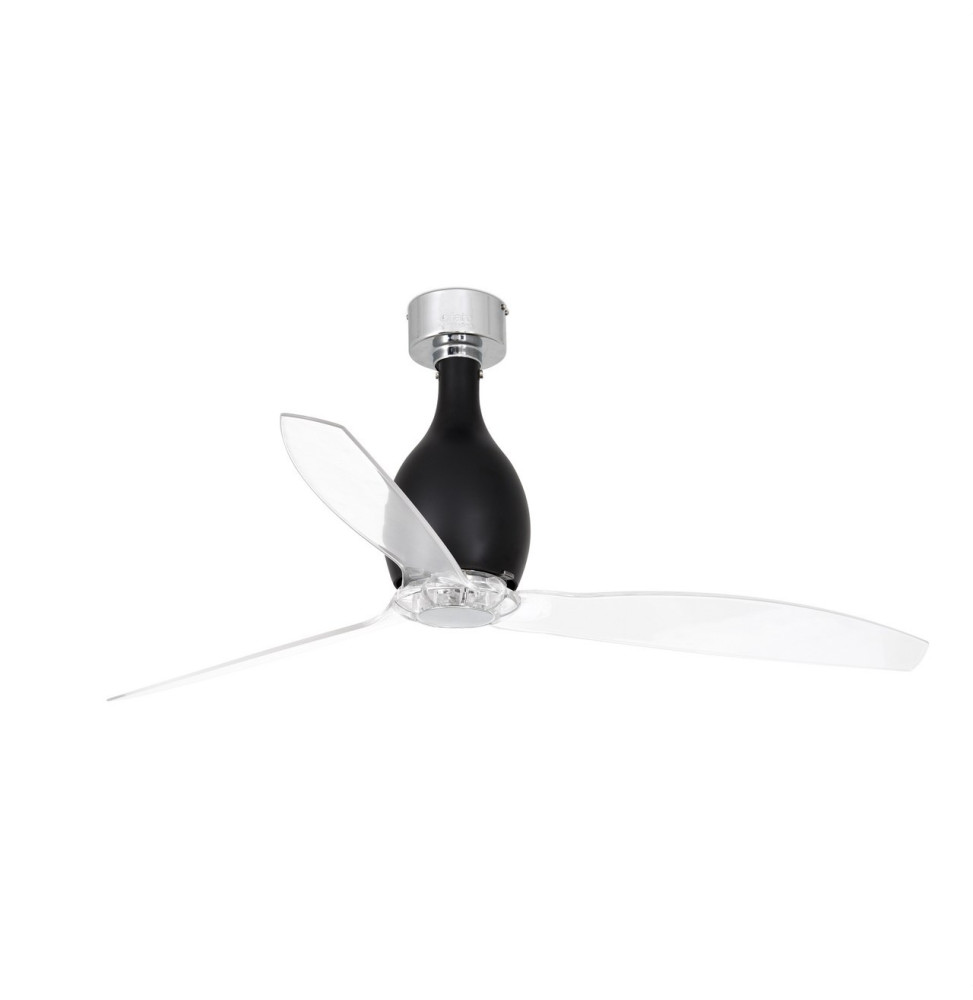 FARO - Ventilador MINI ETERFAN diámetro 128 negro mate palas transparente