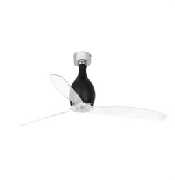 FARO - Ventilador MINI ETERFAN diámetro 128 negro mate palas transparente