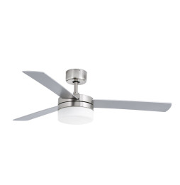 FARO - Ventilador PANAY diámetro 122 3 palas 2xE14 40W níquel mate