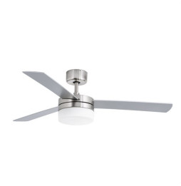 FARO - Ventilador PANAY diámetro 122 3 palas 2xE14 40W níquel mate
