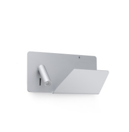 FARO - Aplique SUAU derecha USB LED 3W 3K gris plata