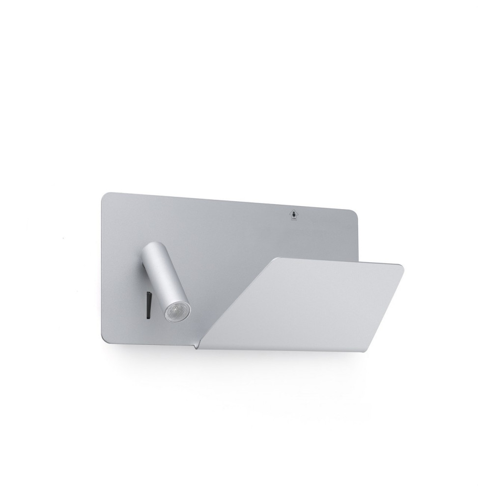 FARO - Aplique SUAU derecha USB LED 3W 3K gris plata