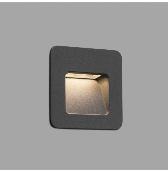 FARO - Luminaria empotrable NASE-1 LED 3W 3000K gris oscuro