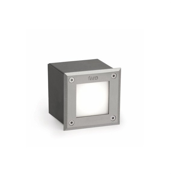 FARO - Luminaria LED-18 LED 3W cuadrado 3000K níquel mate
