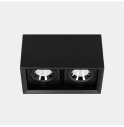 LedsC4 - Downlight MULTIDIR SURFACE BIG DOUBLE 33.2W blanco cálido 3000K CRI 90 59º DALI-2 negro IN IP20 / OUT IP54 4020lm