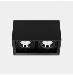 LedsC4 - Downlight MULTIDIR SURFACE BIG DOUBLE 33.2W blanco cálido 3000K CRI 90 14.6º ON-OFF negro IN IP20 / OUT IP54 4016lm