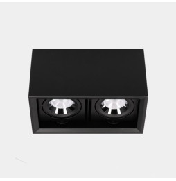 LedsC4 - Downlight MULTIDIR SURFACE BIG DOUBLE 46.2W blanco cálido 2700K CRI 90 22.7º DALI-2 negro IN IP20 / OUT IP54 5430lm