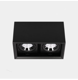 LedsC4 - Downlight MULTIDIR SURFACE BIG DOUBLE 46.2W blanco cálido 2700K CRI 90 14.4º negro IN IP20 / OUT IP54 5430lm