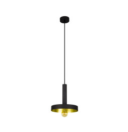 FARO - Luminaria colgante WHIZZ E27 20W negro/oro níquel