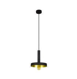 FARO - Luminaria colgante WHIZZ E27 20W negro/oro níquel