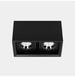 LedsC4 - Downlight MULTIDIR SURFACE BIG DOUBLE 46.2W blanco cálido 3000K CRI 90 22.7º ON-OFF negro IN IP20 / OUT IP54 5470lm