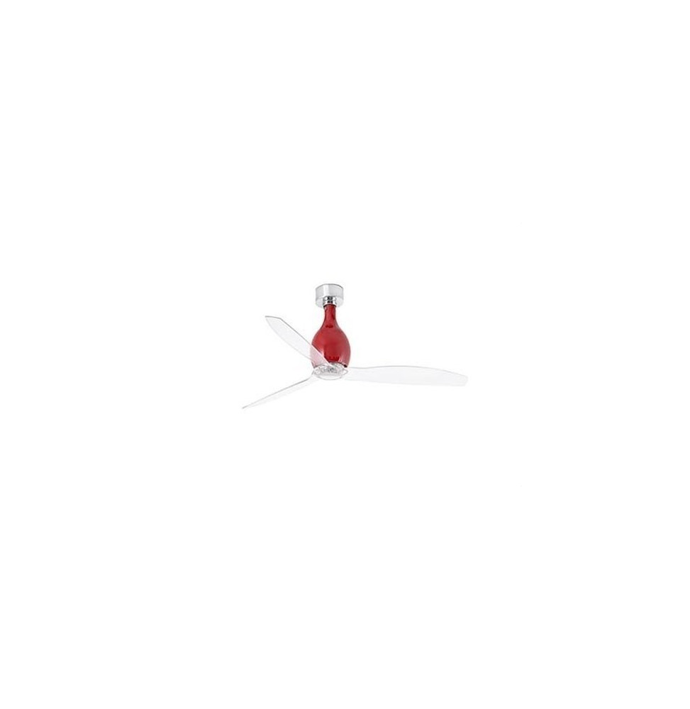 FARO - Ventilador MINI ETERFAN 128cm rojo brillo palas transparente