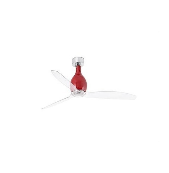 FARO - Ventilador MINI ETERFAN 128cm rojo brillo palas transparente