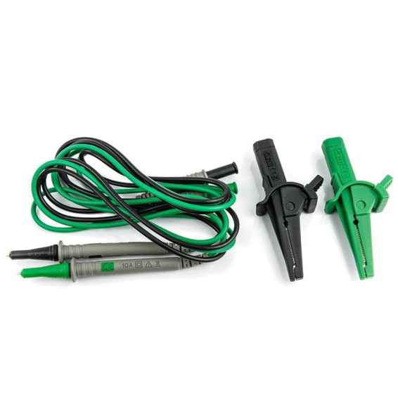 HT-INSTRUMENTS - Juego cables verde/negro con puntas+2 cocodrilos