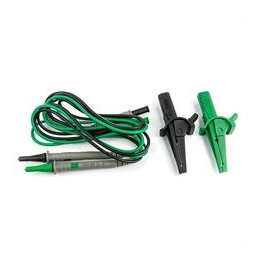 HT-INSTRUMENTS - Juego cables verde/negro con puntas+2 cocodrilos