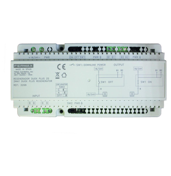 FERMAX - Regenerador DUOX PLUS 2 salidas. dispositivo intermedio de una instalación DUOX