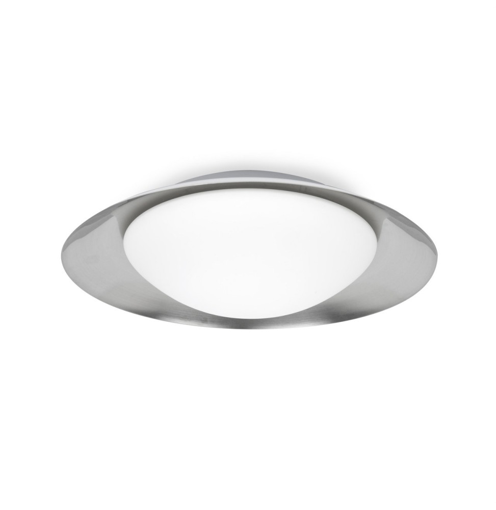 FARO - Plafón SIDE diámetro 450 LED 20W 3000K blanco/níquel mate