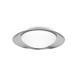 FARO - Plafón SIDE diámetro 450 LED 20W 3000K blanco/níquel mate