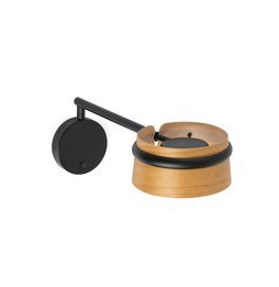 FARO - Aplique articulado LOOP led dimable 6W 27K negro y pantalla de madera