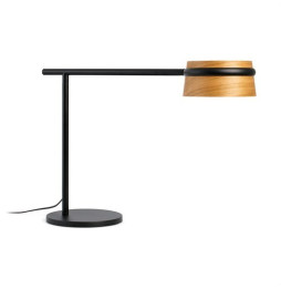 FARO - Luminaria sobremesa LOOP pinza led 6W 27K negro y pantalla de madera