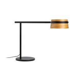 FARO - Luminaria sobremesa LOOP pinza led 6W 27K negro y pantalla de madera