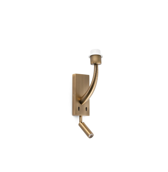 FARO - Aplique REM E27 con lector led oro viejo