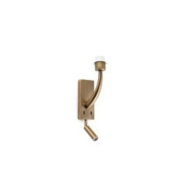 FARO - Aplique REM E27 con lector led oro viejo