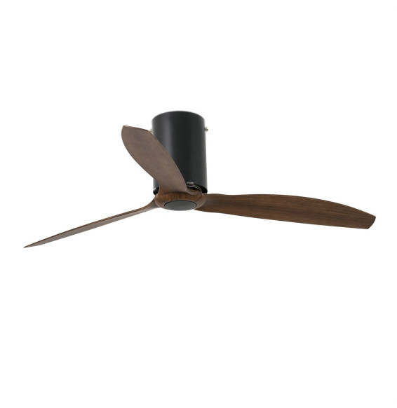 FARO - Ventilador techo MINI TUBE FAN diámetro 128cm negro mate 3 palas madera