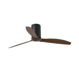 FARO - Ventilador techo MINI TUBE FAN diámetro 128cm negro mate 3 palas madera