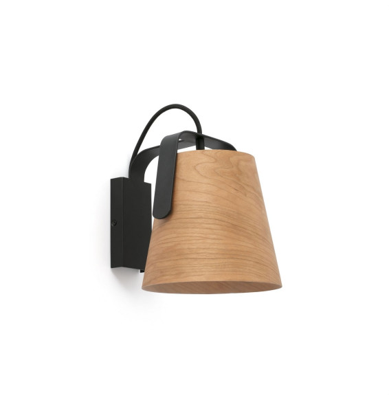 FARO - Aplique STOOD E27 20W negro madera