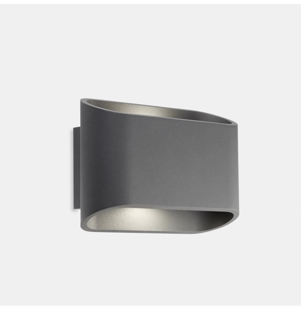 LedsC4 - Aplique IP66 Diago LED 8W blanco cálido 3000K ON-OFF gris urbano 680lm LedsC4 - Aplique IP66 Diago LED 8W blanco cálido 3000K ON-OFF gris urbano 680lm