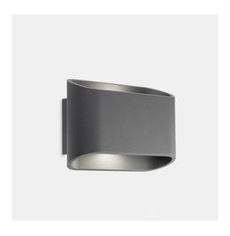 LedsC4 - Aplique IP66 Diago LED 8W blanco cálido 3000K ON-OFF gris urbano 680lm