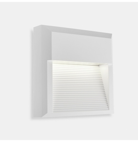 LedsC4 - Aplique IP66 Kossel cuadrado indirecto 200mm LED 6.4W blanco neutro 4000K ON-OFF blanco 295lm